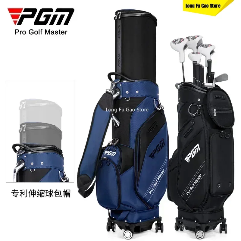 Quality PGM Golf Clubs Bag Unisex Hard Shell Telescopic Balls Rod Package Four Wheels Aviation Nylon Waterproof