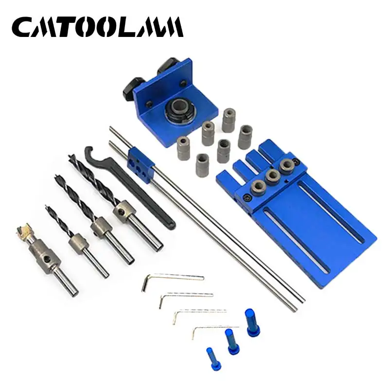 Woodworking carpentry necessary needed hand made tool 08450 triple drilling guide aluminum alloy anodized blue