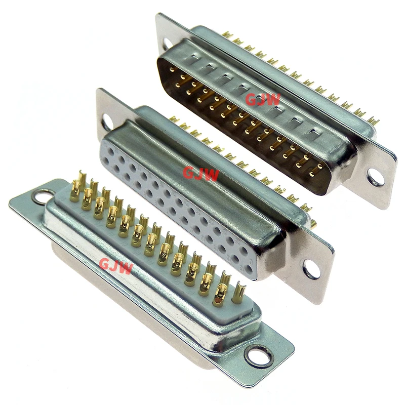 

1PCS 3U Gold Plated Solid Pin DB25 MALE FEMALE CONNECTOR Solder Type D-Sub 25pin serial port COM Adapter 25 pin 25P