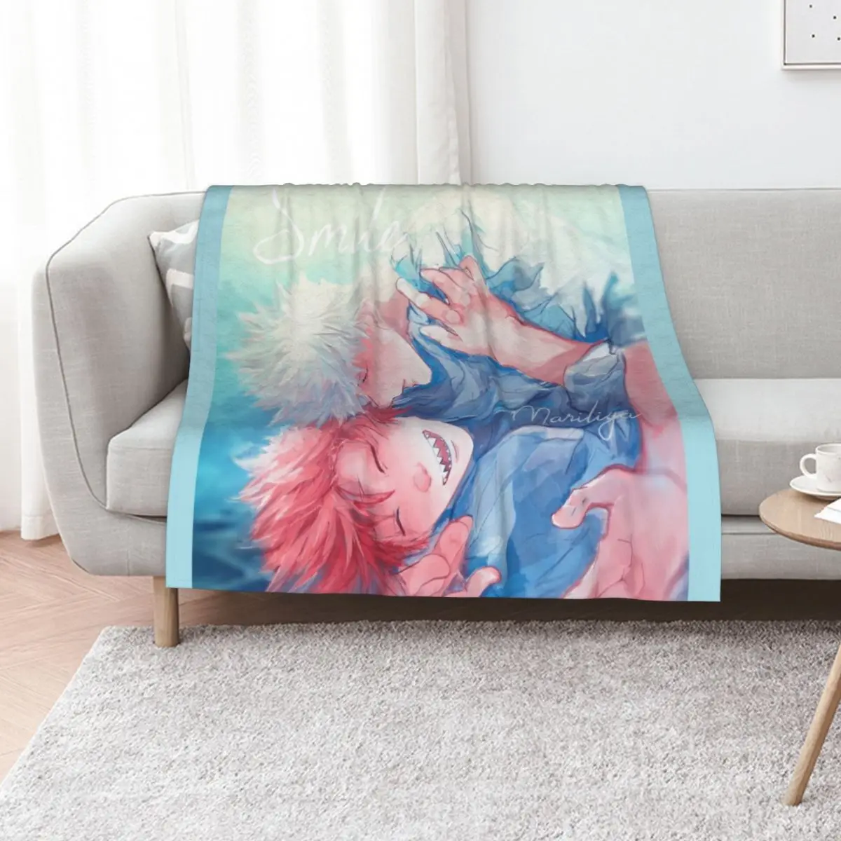 

smile - Kiribaku Throw Blanket manga Decorative Throw Thin Travel Blankets