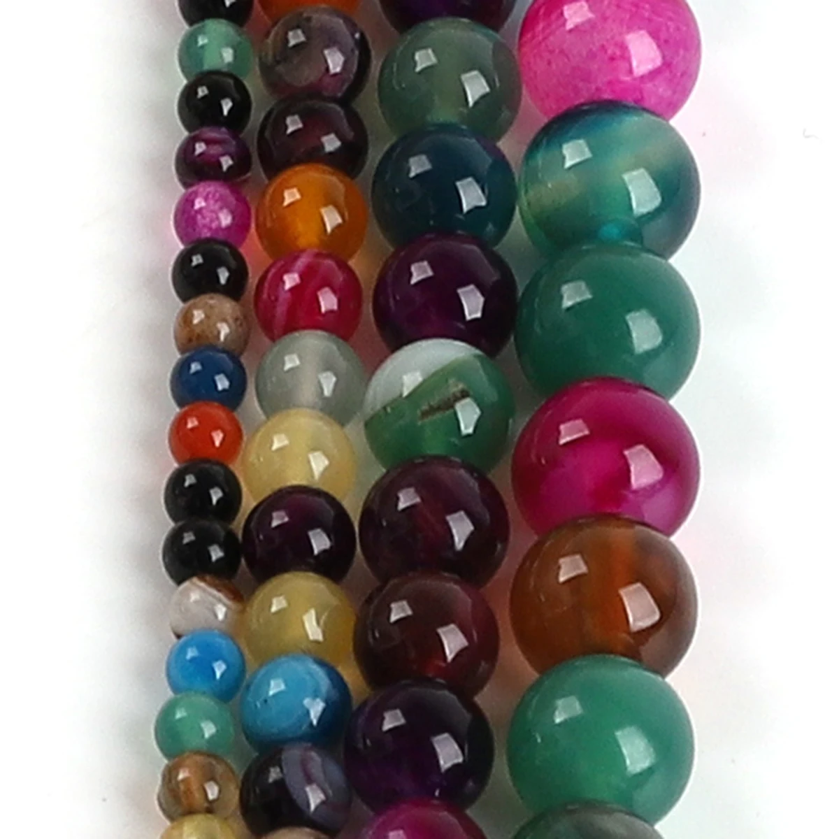 Natürliche Achat-Steinperlen, bunte runde lose Abstandsperlen für die Schmuckherstellung, DIY-Armbänder, Halsketten-Zubehör – Detail 2