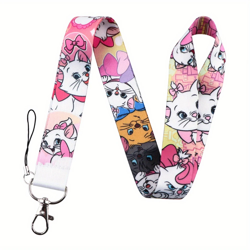 Marie Cat cordino The Aristocats Neck Strap corda per telefono per chiave ID Card Badge Holder portachiavi Hang Rope Lariat Lasso