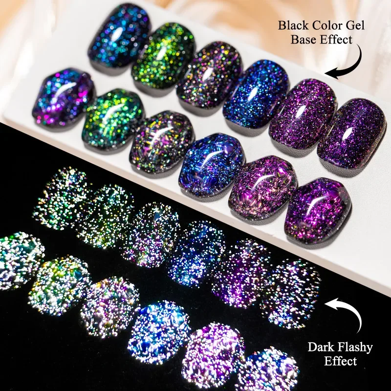 Starry Sky Reflective Glitter Nail Gel Polish Sparkling Glitter Semi Permanent Nails Art Soak Off UV Gel Varnish Nail Supplies