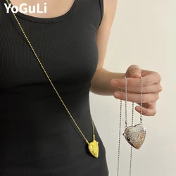 Modern Jewelry Luxury Temperament Metal Heart Pendant Necklace For Women Female Gifts Delicate Design Accessories Hot Sale