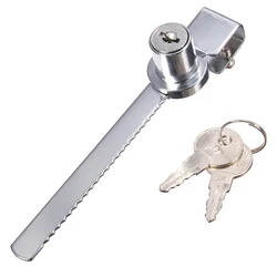Sliding Glass Door Ratchet Showcase Lock Window Cabinet Security Lock for Display Case Furniture Door Hardware Lock with 2 Keys