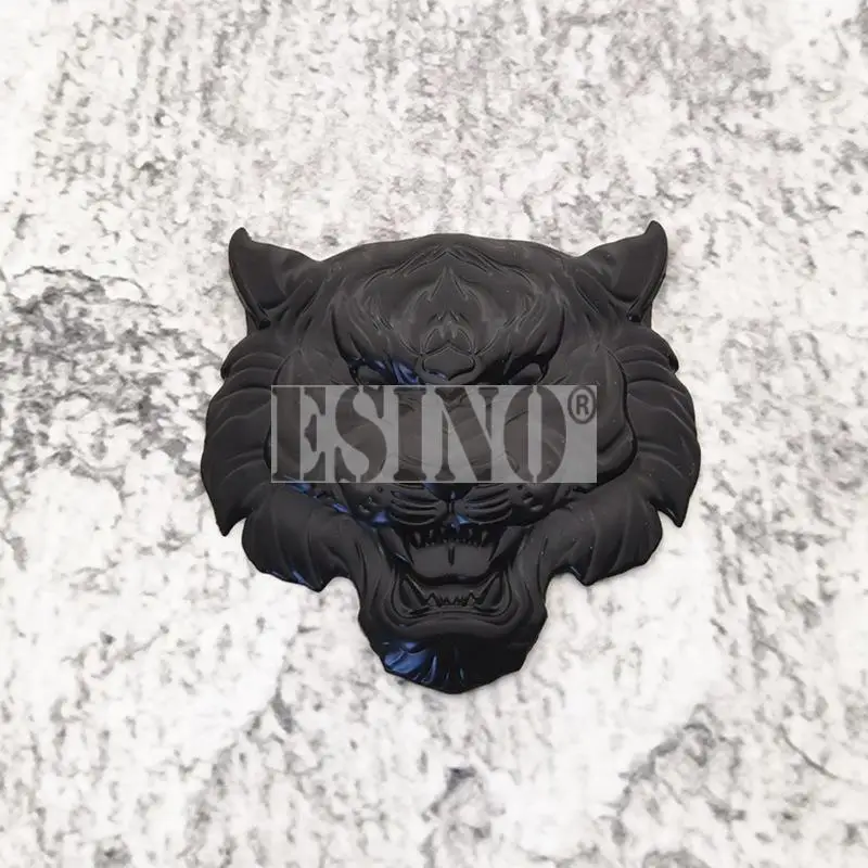 Car Styling 3D Funny Angry Cruel  Fashion Tiger Metal Chrome Zinc Alloy Adhesive Emblem Decorative Badge Sticker Auto Accessory