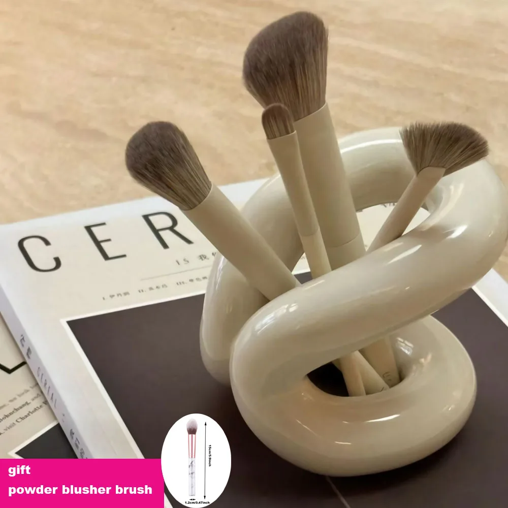 Luxury Ceramic Makeup Brush Holder Toothbrush Holder Korean Style Kawaii Storage Rack Cute Home Decoration Accessories Decor