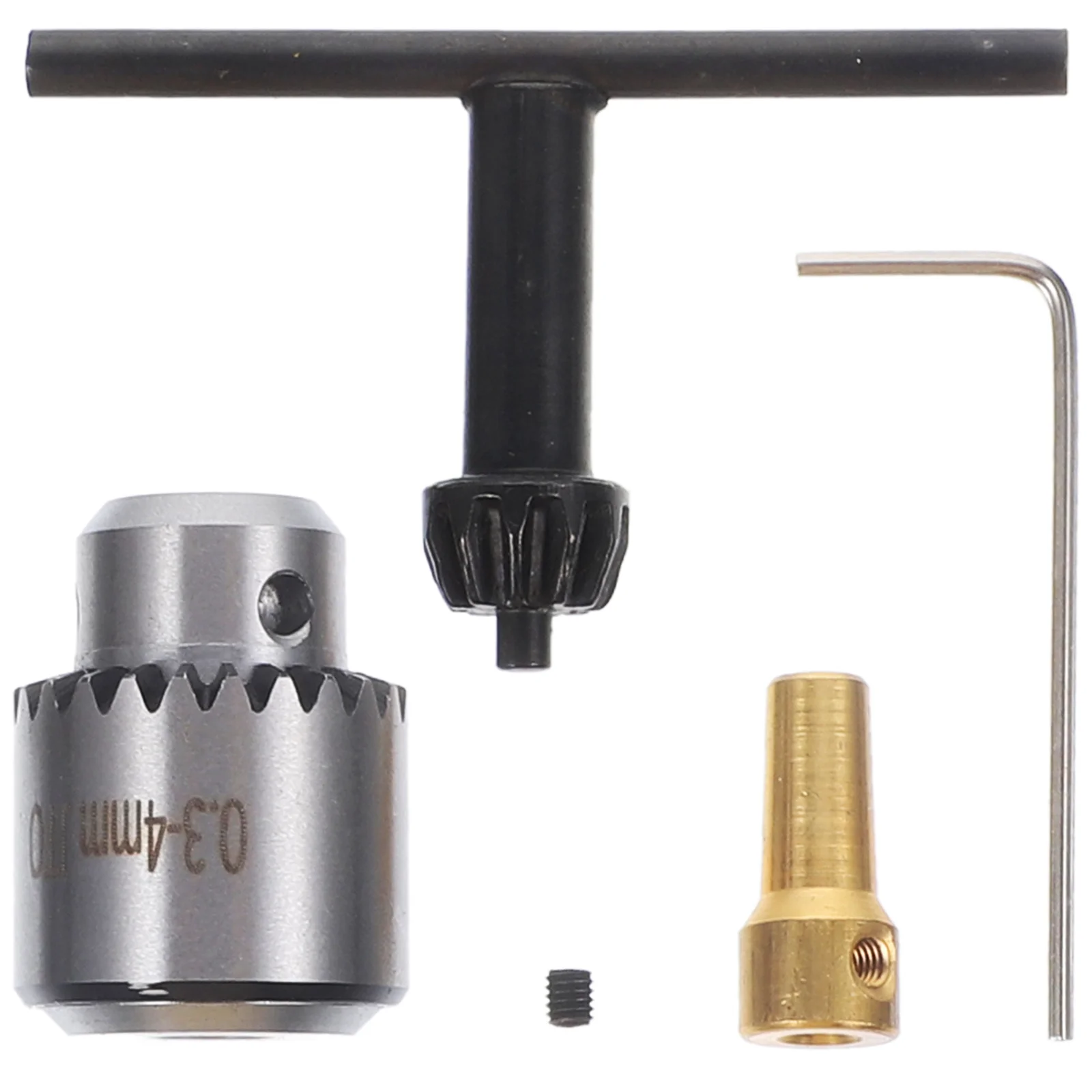 

4Pcs Drill Chuck Kit 0.3-4Mm Tapered Shank Mounted Chuck with Wrench Key Wear Resistant Anti-Impact for Lathe Electric Drill
