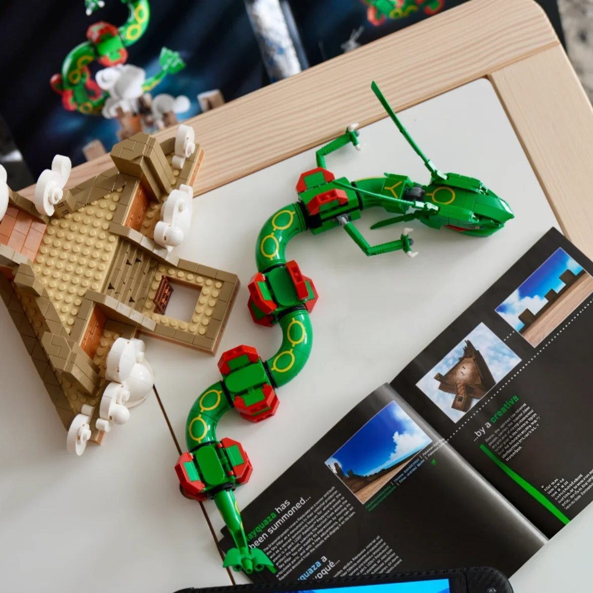 2026 NOUVEAU Ensemble de blocs de construction de dragon serpent vert géant 1083 pièces, modèle 3D à assembler, cadeaux de fêtes pour collectionneurs