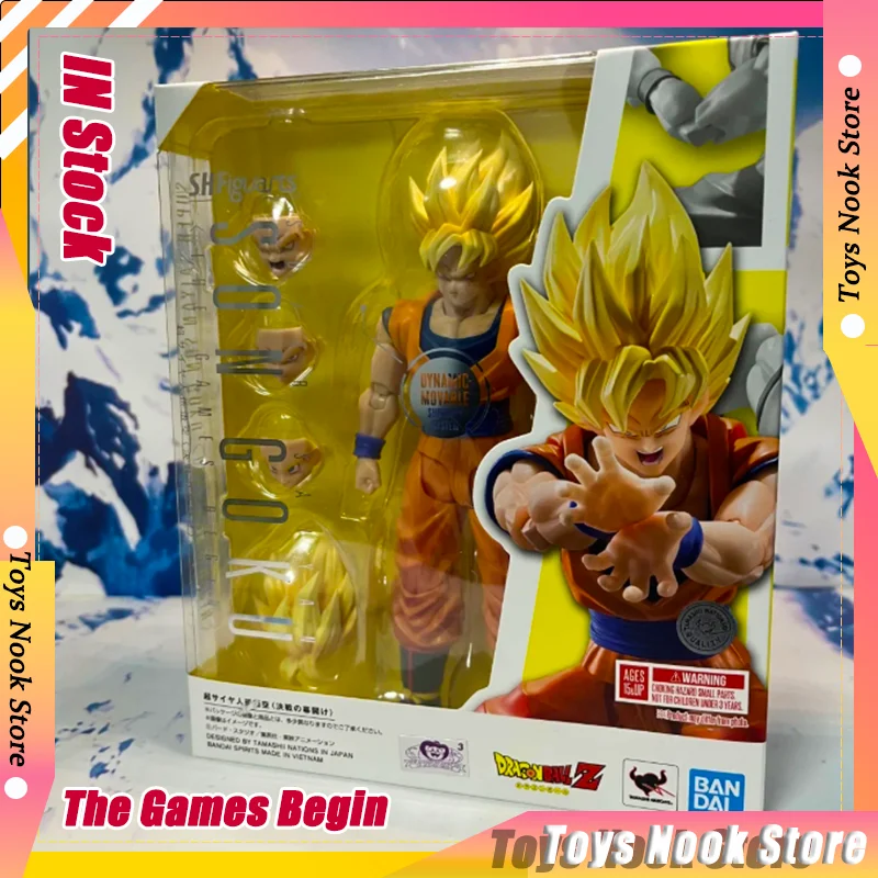 

В наличии Bandai Dragon Ball Z The Games Begin Ver. Фигурка Son Goku SSJ S.h.figuarts Коллекционная аниме-модель, фигурка, игрушка