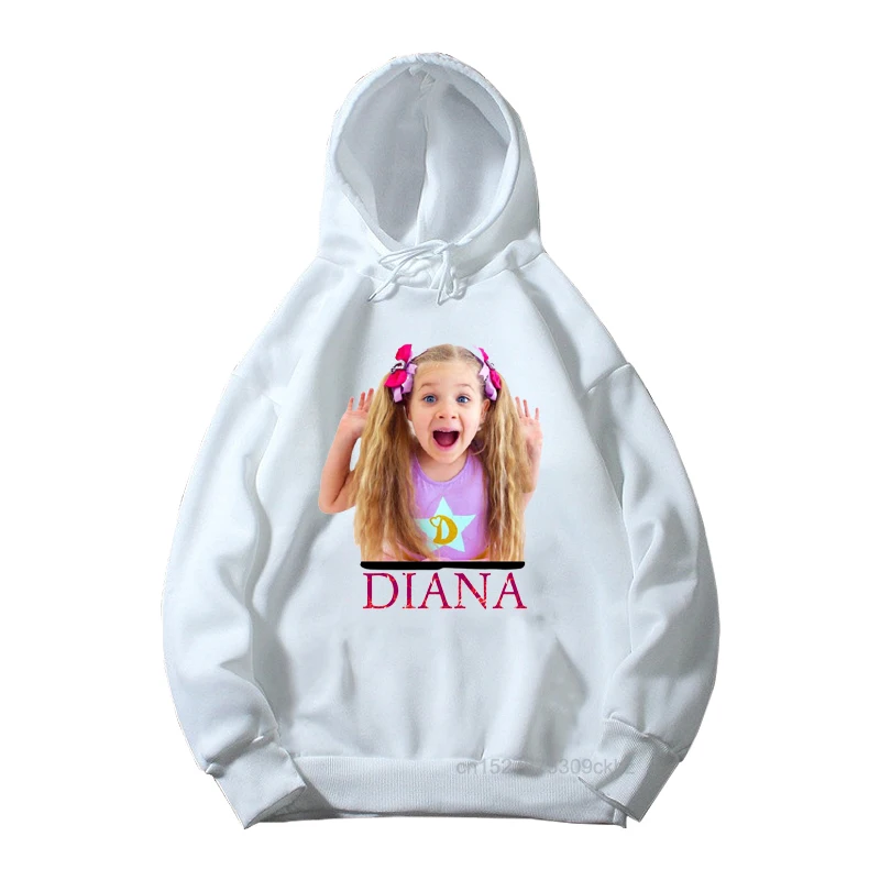 Children'S Hoodie Newly Girl White Sweatshirt Cute The Kids Diana And Roma Show Print Autumn And Winter Fashion Girls Clothes