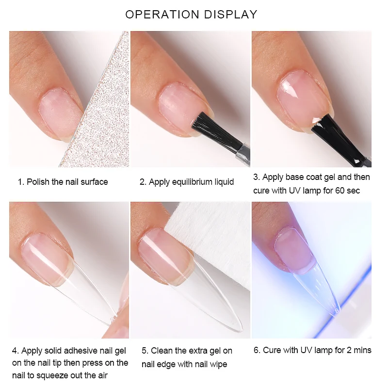 Żel do paznokci AS 15ml, przezroczysty, wytwarzający sztuczne paznokcie, długotrwały, mocna adhezja, klej żelowy UV/LED do paznokci, do użytku domowego, salonu, manicure, projektowania DIY.