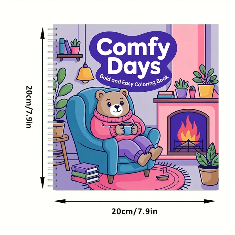 Comfy Days Bold-easy Patterns Coloring Book for Adults Cute Drawing Book Perfect Gift for Birthday Back to School Art Supplies