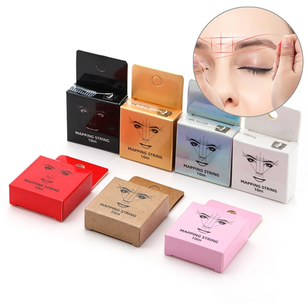 10 Meters Pre Inked Mapping String Eyebrow Marking Thread for Microblading Permanent Makeup Brow Symmetry Positioning Tools