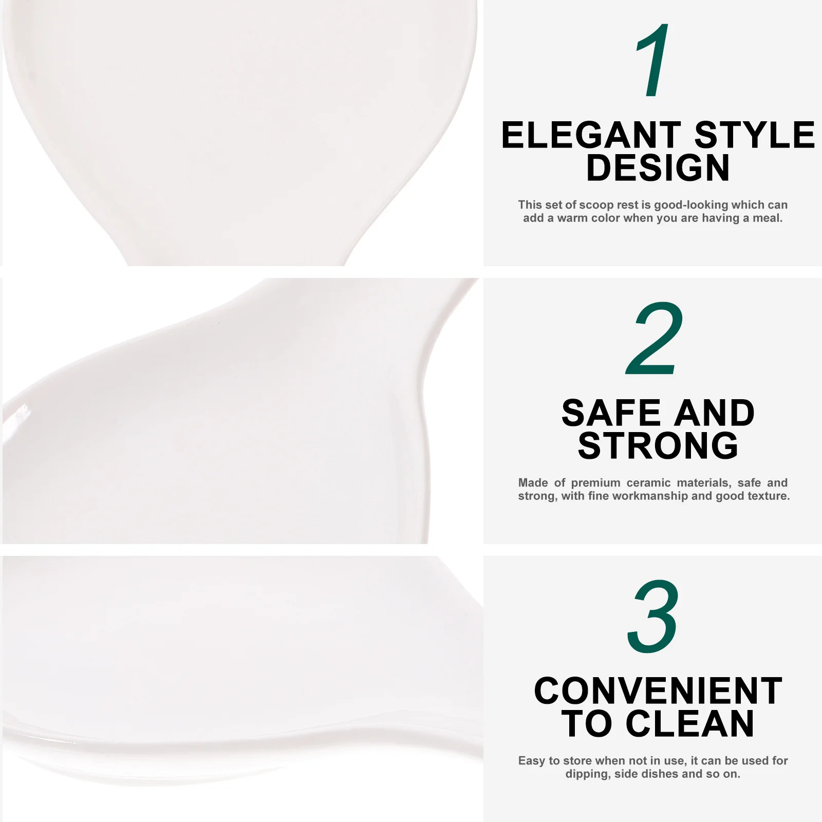 

Ceramic Spoon Rest Sturdy Chopsticks Utensils Stand Kitchen Decor Fine Workmanship Good Texture Daily Use