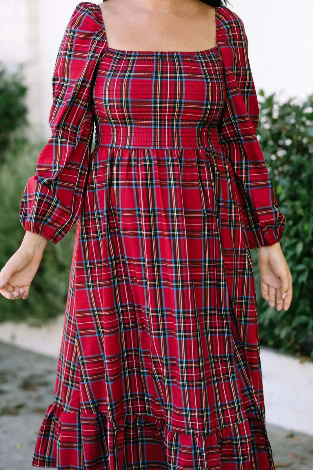 

Christmas Plaid Maternity Dress Long Sleeve Elegant Pregnancy Outfit Baby Shower Photoshoot Boutique