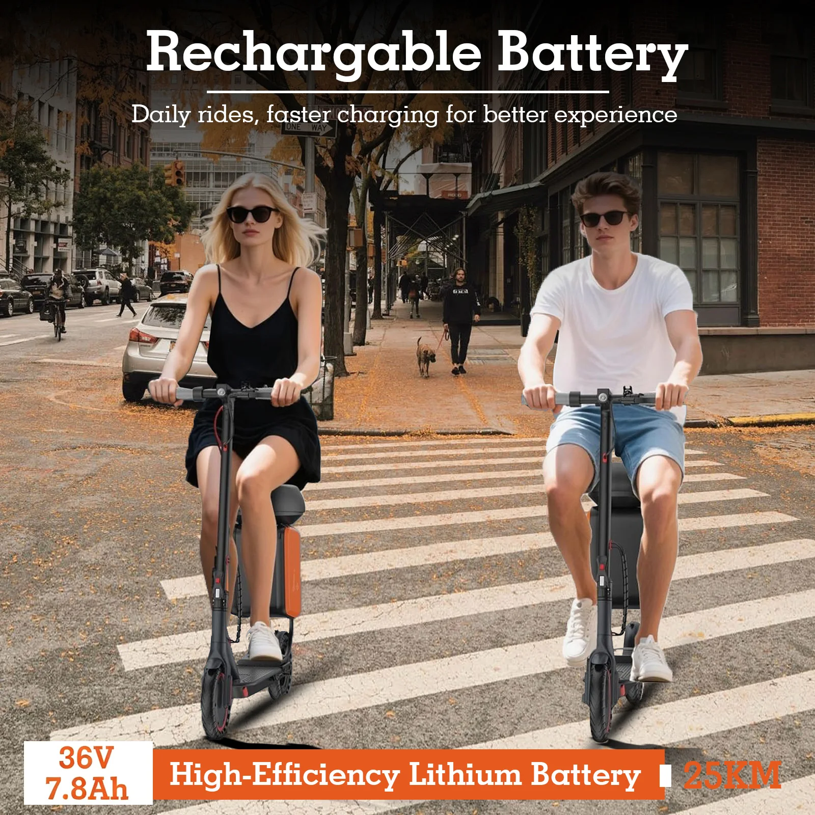 2026 JUICEASE EX01XB Elektroroller mit Sitz, leistungsstarkem Motor, 36V7.8Ah, 25 km Reichweite, 8,5-Zoll-Reifen, mit App, faltbarer E-Scooter für Erwachsene – Detail 19