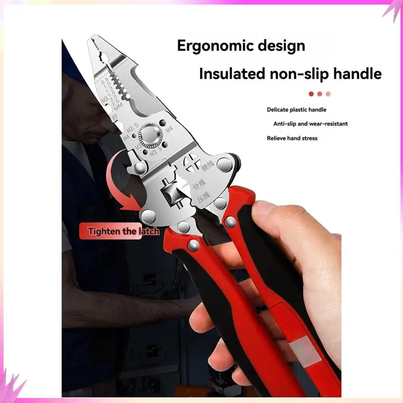 B50c dobrável novo descascador de fio com lápis de teste profissional corte e puxando fios multifuncional descascador de fio