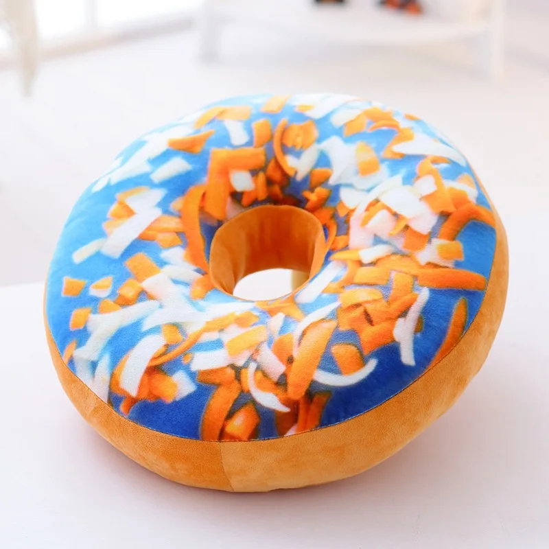 2024 New Baby Pillow Cute Simulation Chocolate Doughnut Pillow Plush Pillow Children's Cognitive Enlightenment P1