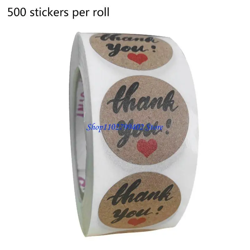 547F 500/2500pcs Thank You Stickers Seal Labels for Wedding Christmas Party Envelope Stationery Sticker