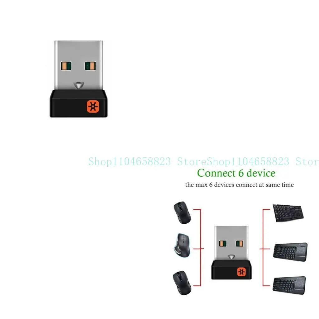 

652F 6 Channel USB Receiver Wireless Unifying Dongle Adapter for M905 M325 M585 M510 M705 Keyboard Mouse