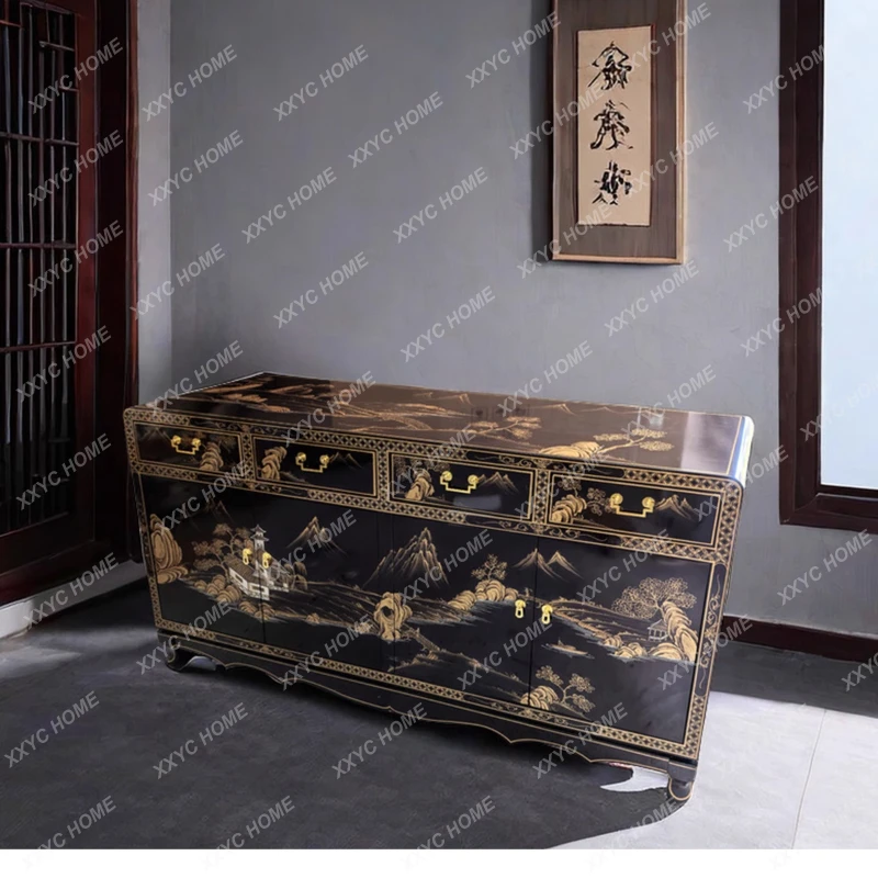 solid wood dining side porch cabinet entry decorative storage foyer cabinet
