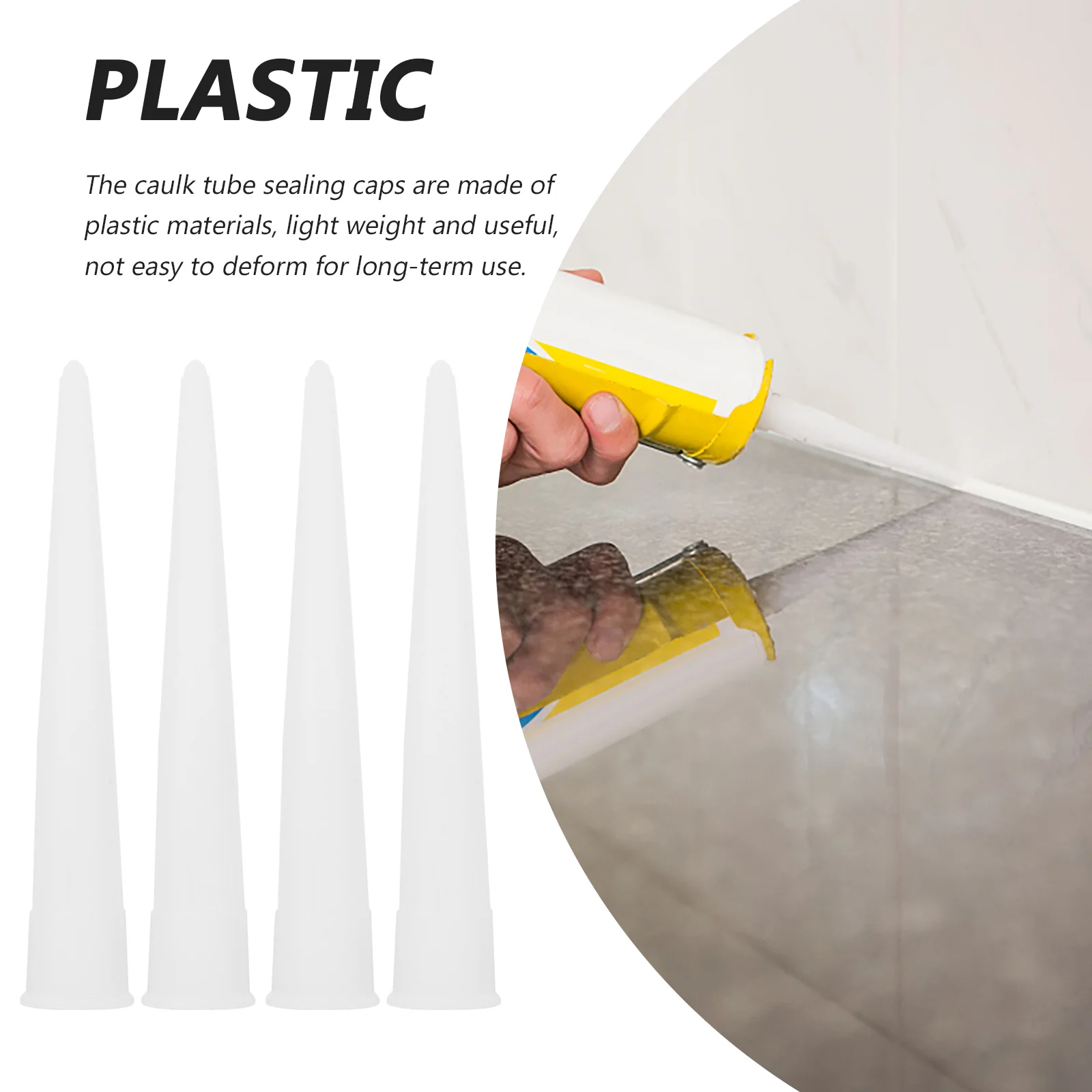 

60pcs Glass Glue Nozzle Plastic Caulk Tips For Smooth Sealant Application Kitchen Bathroom Joint Filling Tool Accessory