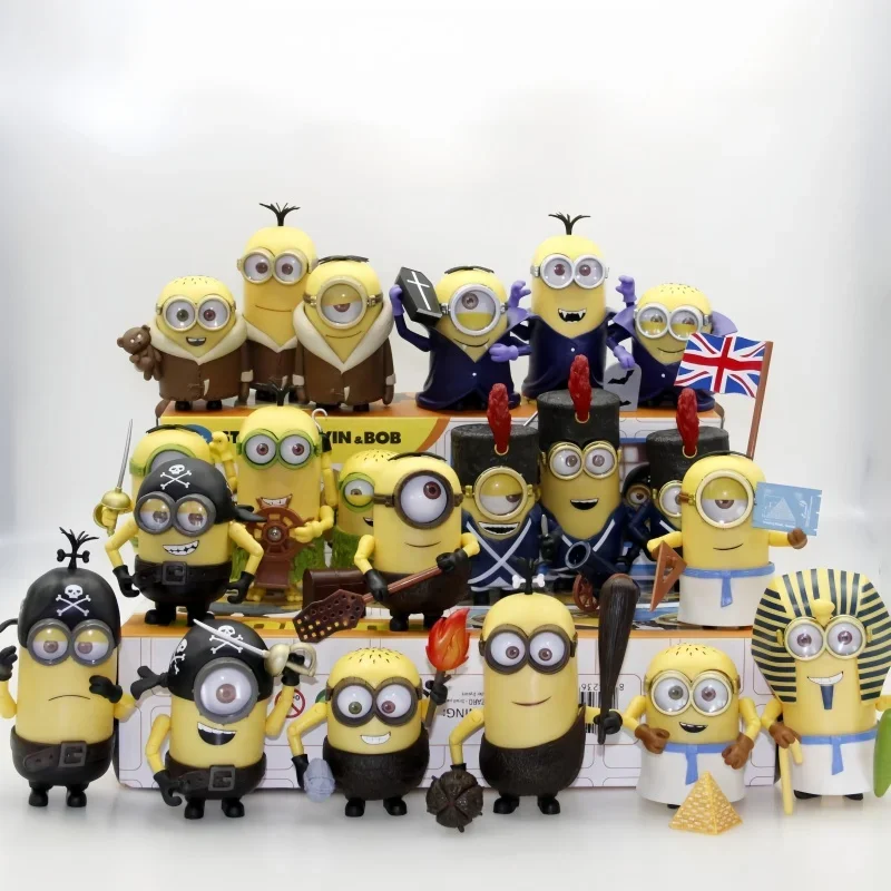 Despicable Me Figures Big Eye Minions Joint Mobility Action Figure Models Toys Anime Bob Kevin Stuart Pvc Dolls Figurine Gifts