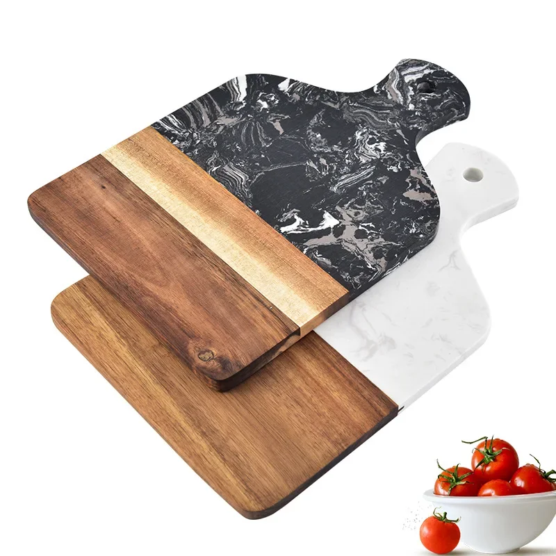 

AIWILL Stainless Steel Cutting Board - Double-layer with Solid Black Ebony Wood, Kitchen Chopping Block