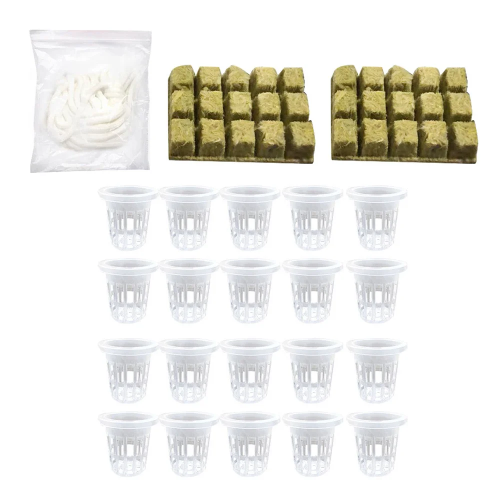 

1 Set Grow Wool Cubes Mesh Cups For Hydroponics Aquaponics Kit Soilless Culture System Transplanting Plugs Net Cups Garden Tool
