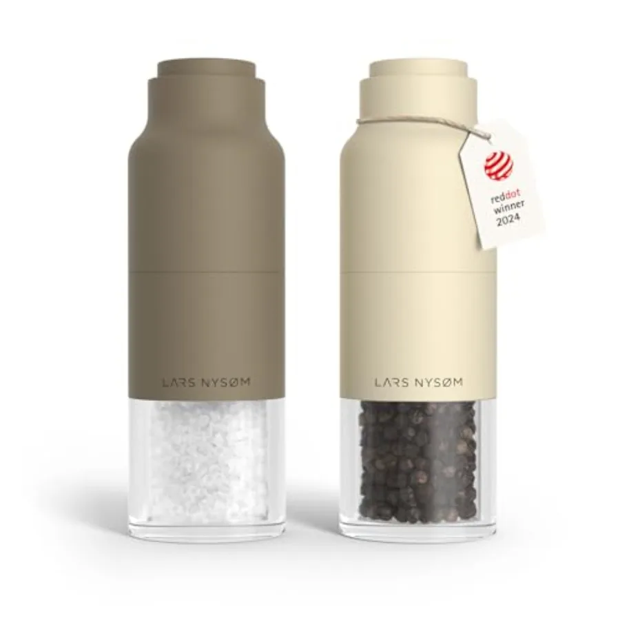 

Набор мельниц для соли и перца из нержавеющей стали, ручные мельницы с регулируемым керамическим механизмом, коричневые, для специй