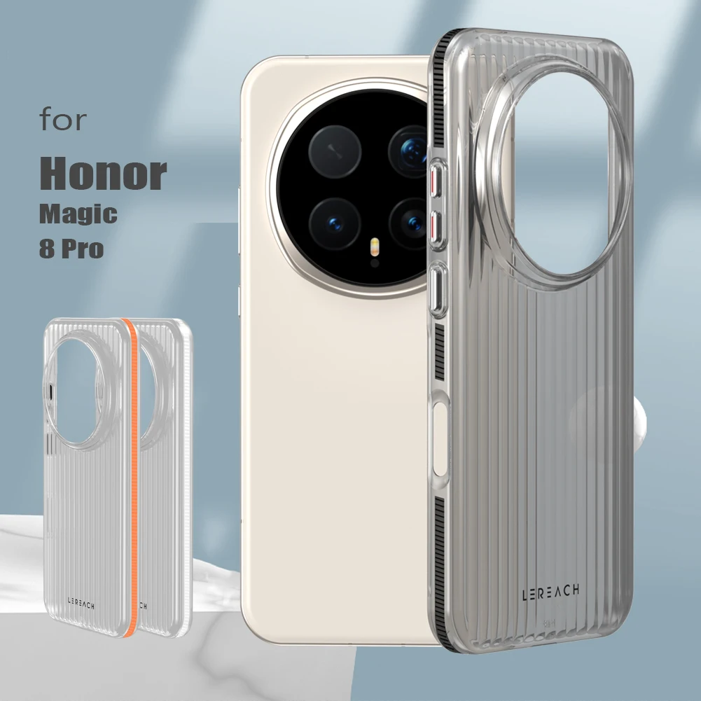 LR Toc ICICLE لهاتف Honor Magic 8 Pro حافظة ثلاثية الأبعاد مضادة للانزلاق مقابض جانبية على مستوى ميكرون متجمد غطاء خلفي جراب هاتف