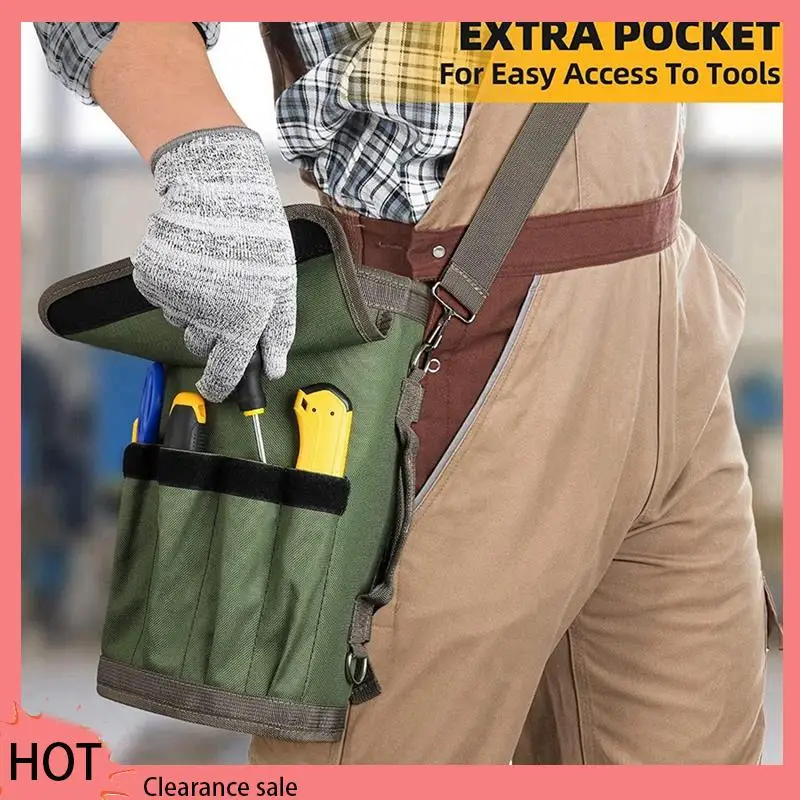 

A88Z Tool Bag Roll Up, Portable Tool Storage With 2 Removable Zipper Pockets, Father's Day Dad Birthday Gift, Green