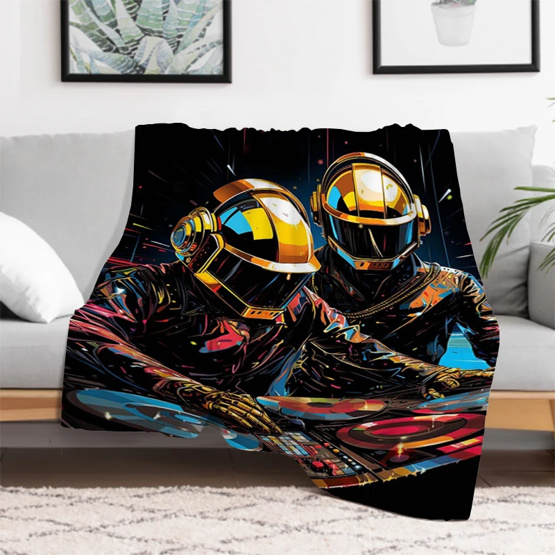 Hot Rock D-Daft P-Punk Band Coperta da campeggio Coperte da tiro Lusso portatile Divano Trapunta Biancheria da letto in microfibra Lancio King Coperchio Regalo