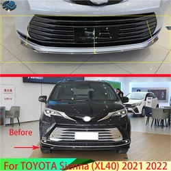 For TOYOTA Sienna (XL40) 2021 2022 Stainless Steel Before Bumper Skid Protector Guard Plate Trim corner protector