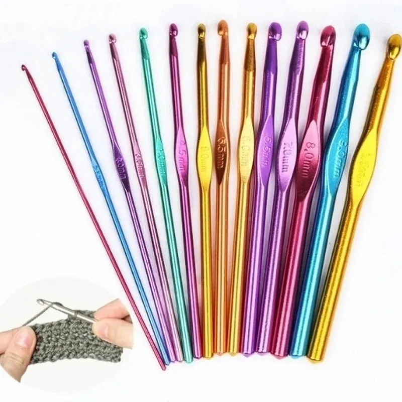 8 sztuk/10 sztuk aluminiowe druty do robienia na drutach metalowy zestaw do szydełkowania strona główna DIY Craft przędza ścieg sweter tkactwo 2-8mm igły do ​​szycia narzędzia