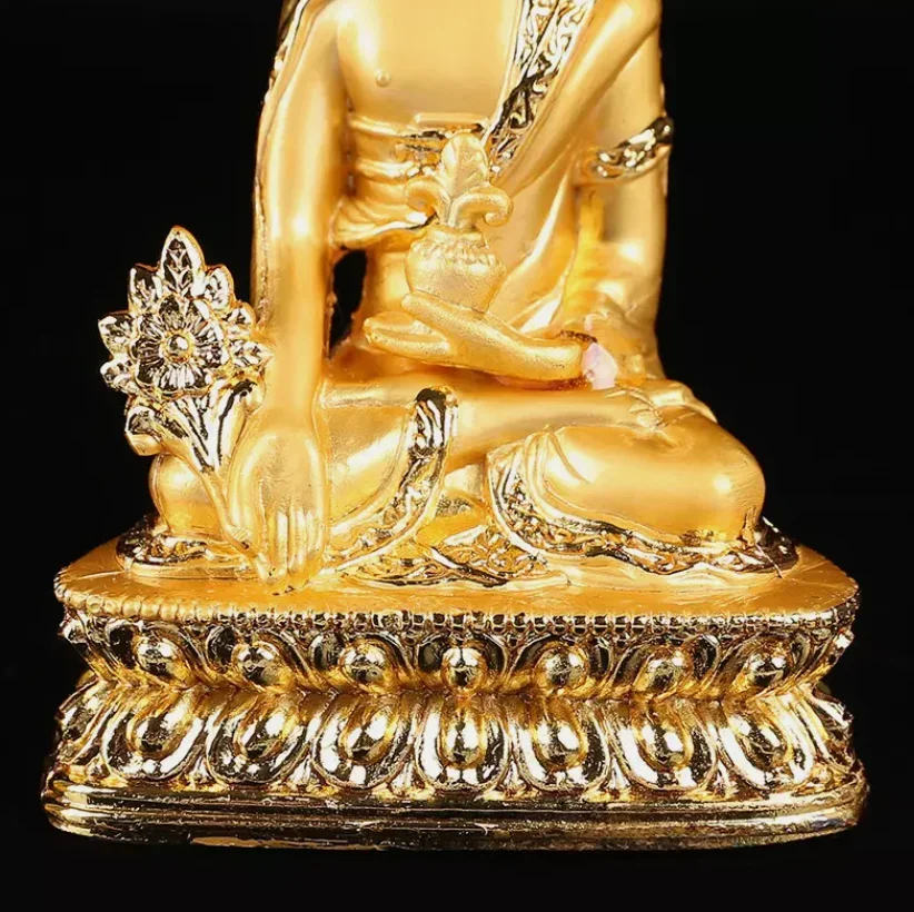 8cm Medicine Buddha Statue Gilt Buddha Statue Feng Shui Home Decoration