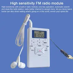 HRD-102 Mini Radio Stereo FM Radio Receiver With Earphones LCD Display Portable Pocket Speaker for the Aged Radio Receiver