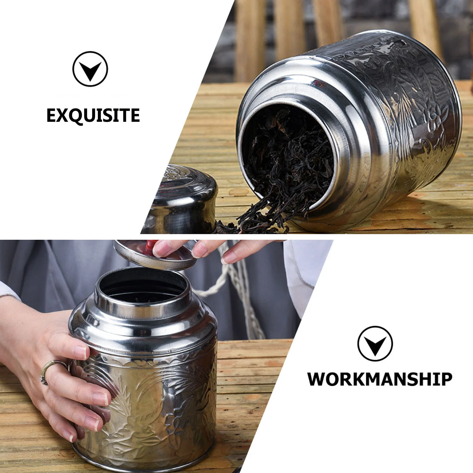 Metal Tea Women's Flour Container Storage Jars Stainless Steel Portable Can