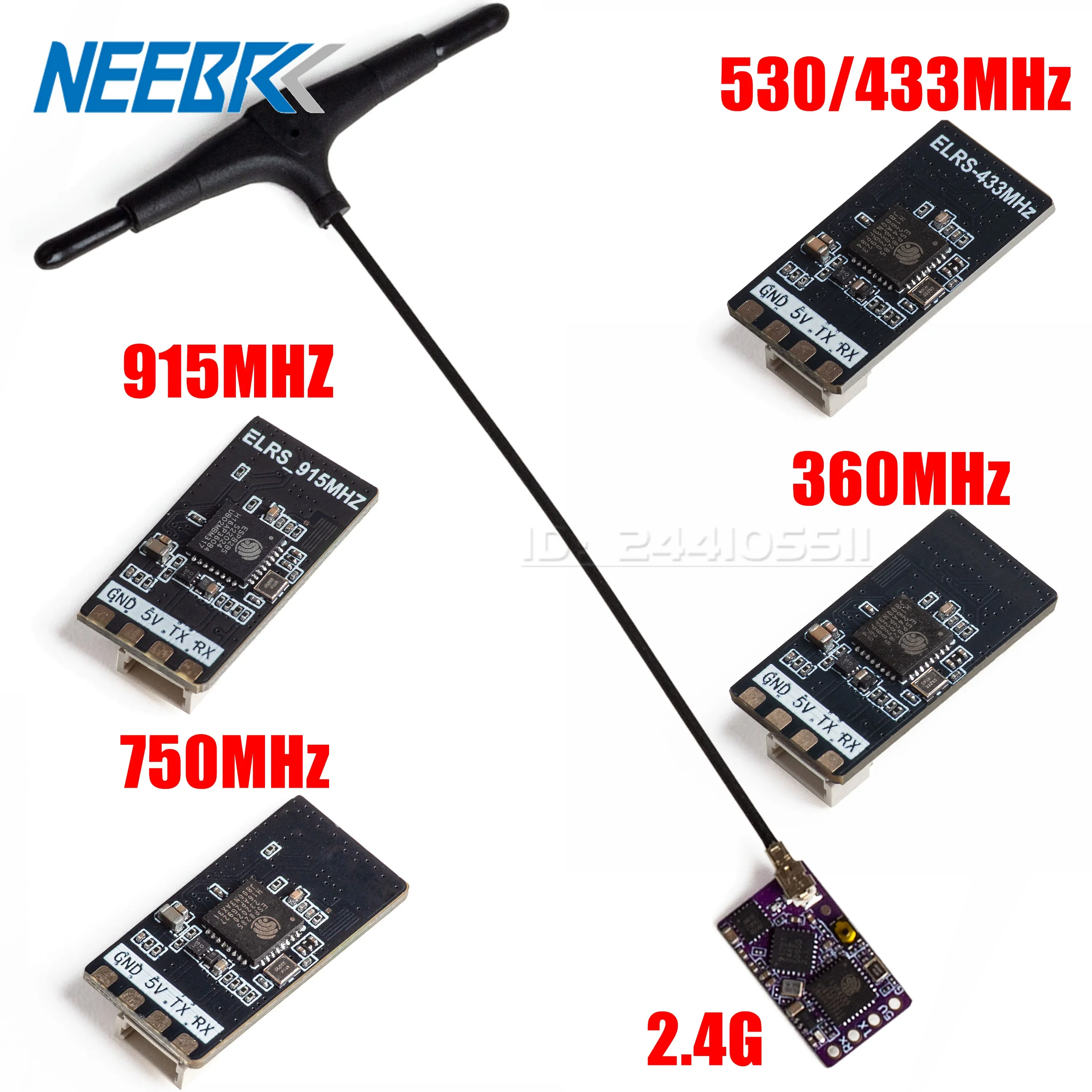 NEEBRC Drone ELRS 2.4G 915Mhz 750Mhz 530MHz 433MHz 360Mhz ExpressLRS Receiver T-Type Antenna for RC FPV Long Range Freestyle DIY