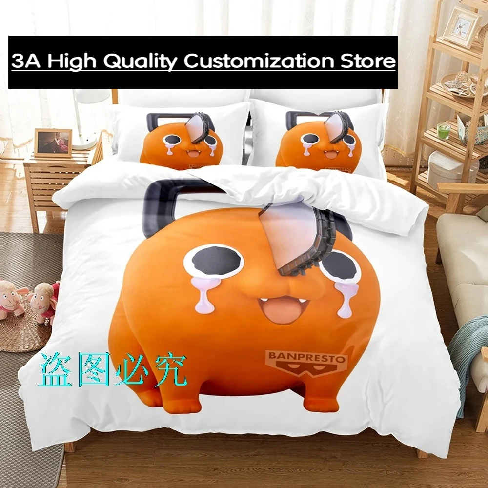

Pochita Chainsaw Man Bedding Set Single Twin Full Queen King Size Bed Set Adult Boys Bedroom Duvetcover Sets parure de lit Bed