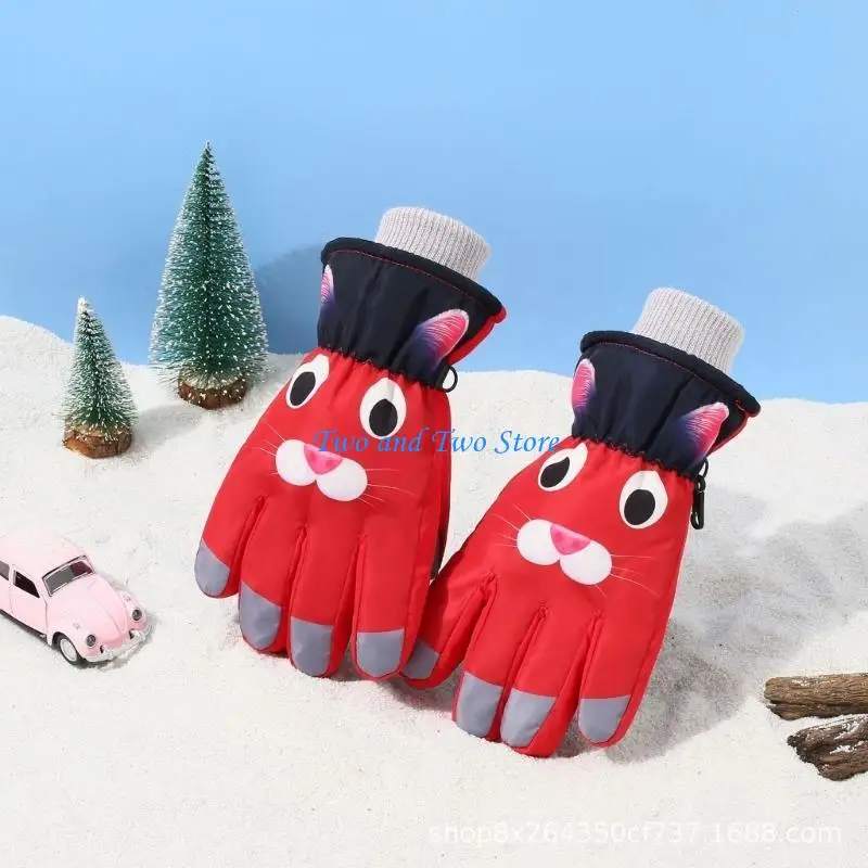 

HX6F Skiing Glove Waterproof Winter Gloves for Kids Cold Weather Road Cycling Gloves