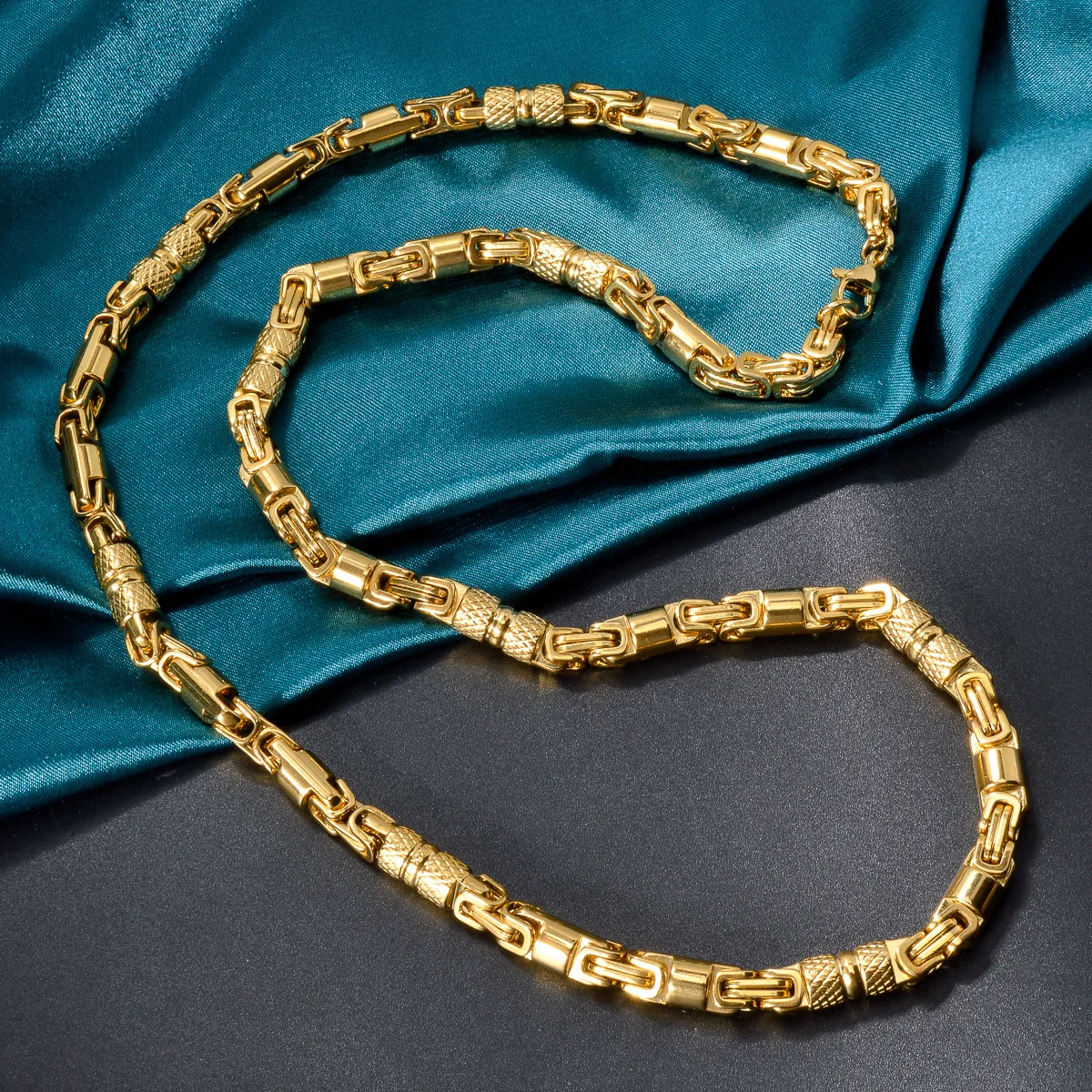 Neue männer und frauen Edelstahl Halsketten Geometrische Byzantinischen Ketten Retro Hip-hop Punk Party Schmuck Geschenke – Detail 7