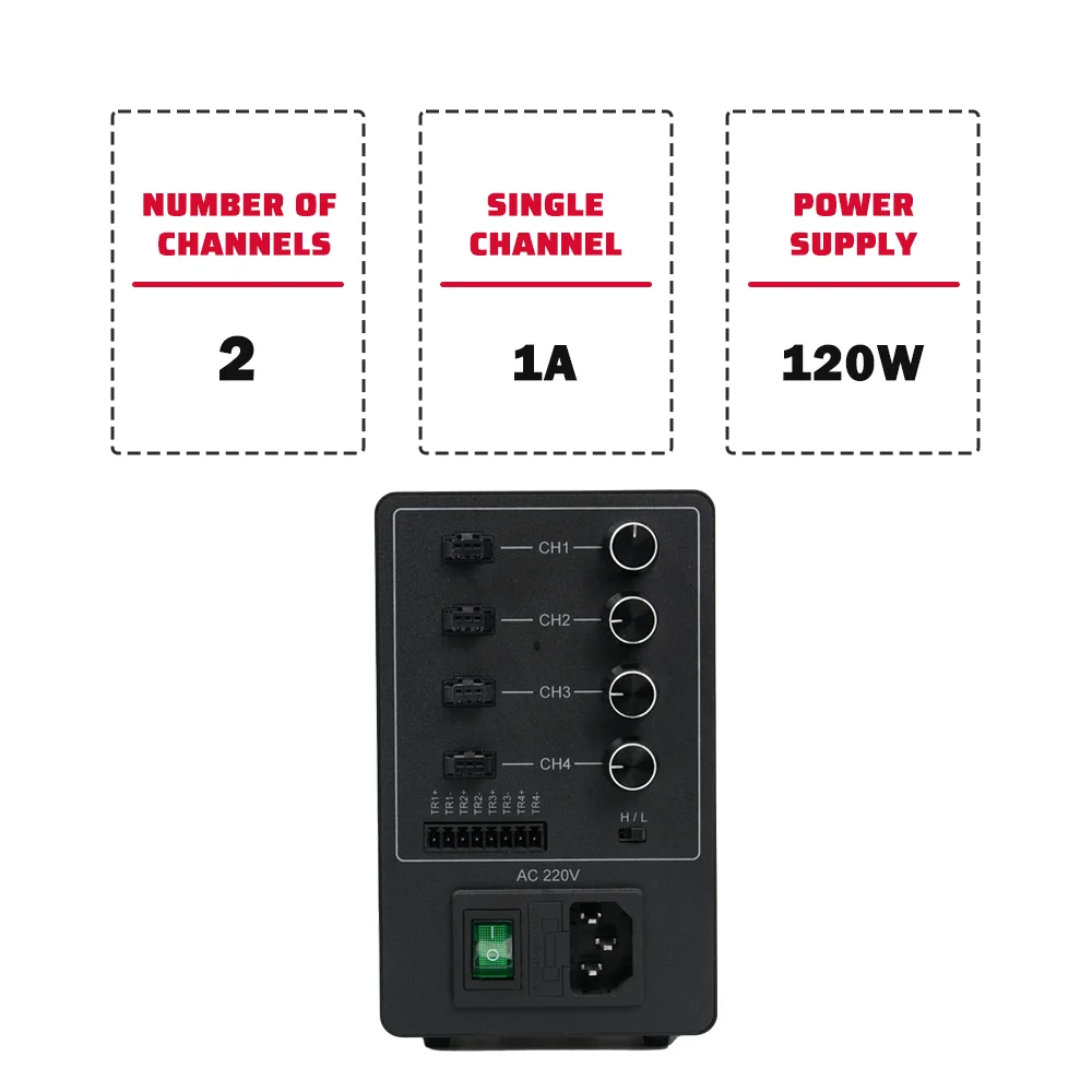 4-Channel Analog Remote Control for Convenient Brightness Adjustment for Machine Vision Lighting