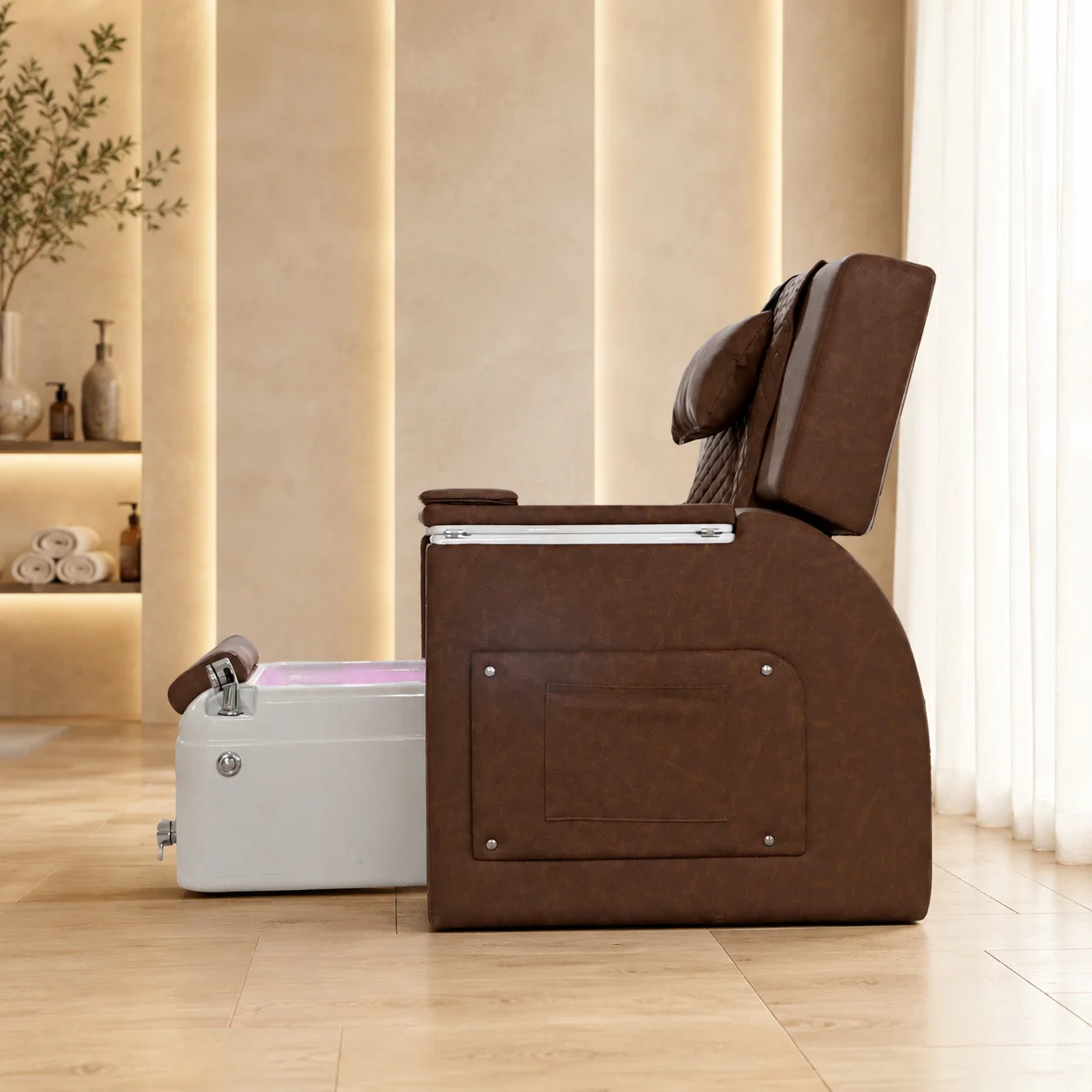2026 Luxury Pedicure Spa Chair with Foot Tub LED Light Reclining Foot Massage Sofa for Nail Salon Spa Furniture Customization - view 4