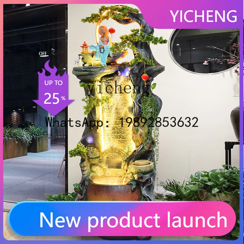 A31- Chinese Zen rockery pastoral flowing water fountain landscape lucky gift ornament