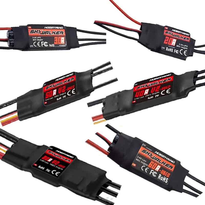 Hobbywing Skywalker Speed Controller 80A 60A 50A 40A 30A 20A ESC con UBEC per aerei RC elicottero