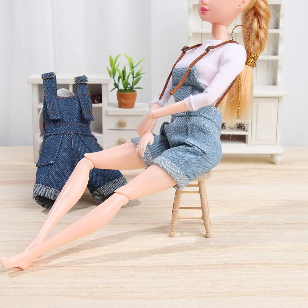 خلع الملابس بيت اللعب الاطفال هدية دمية وزرة تي شيرت أبيض صغير اكسسوارات ملابس دمى