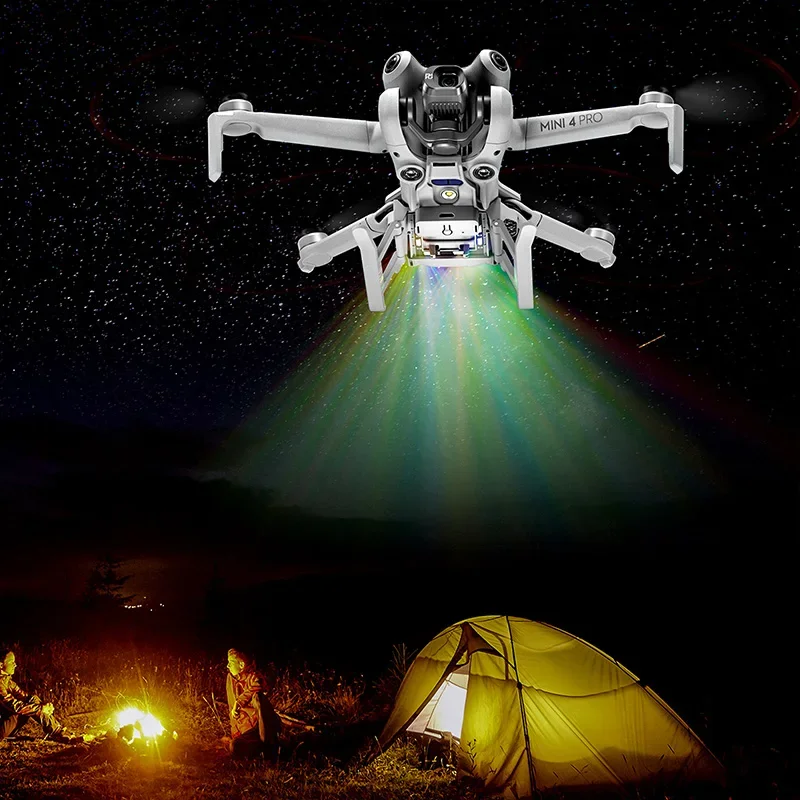 LED Foldable Landing Gear, Aumentar o suporte de perna, Luz intermitente de aviso, Acessórios Drone, DJI Mini4 Pro