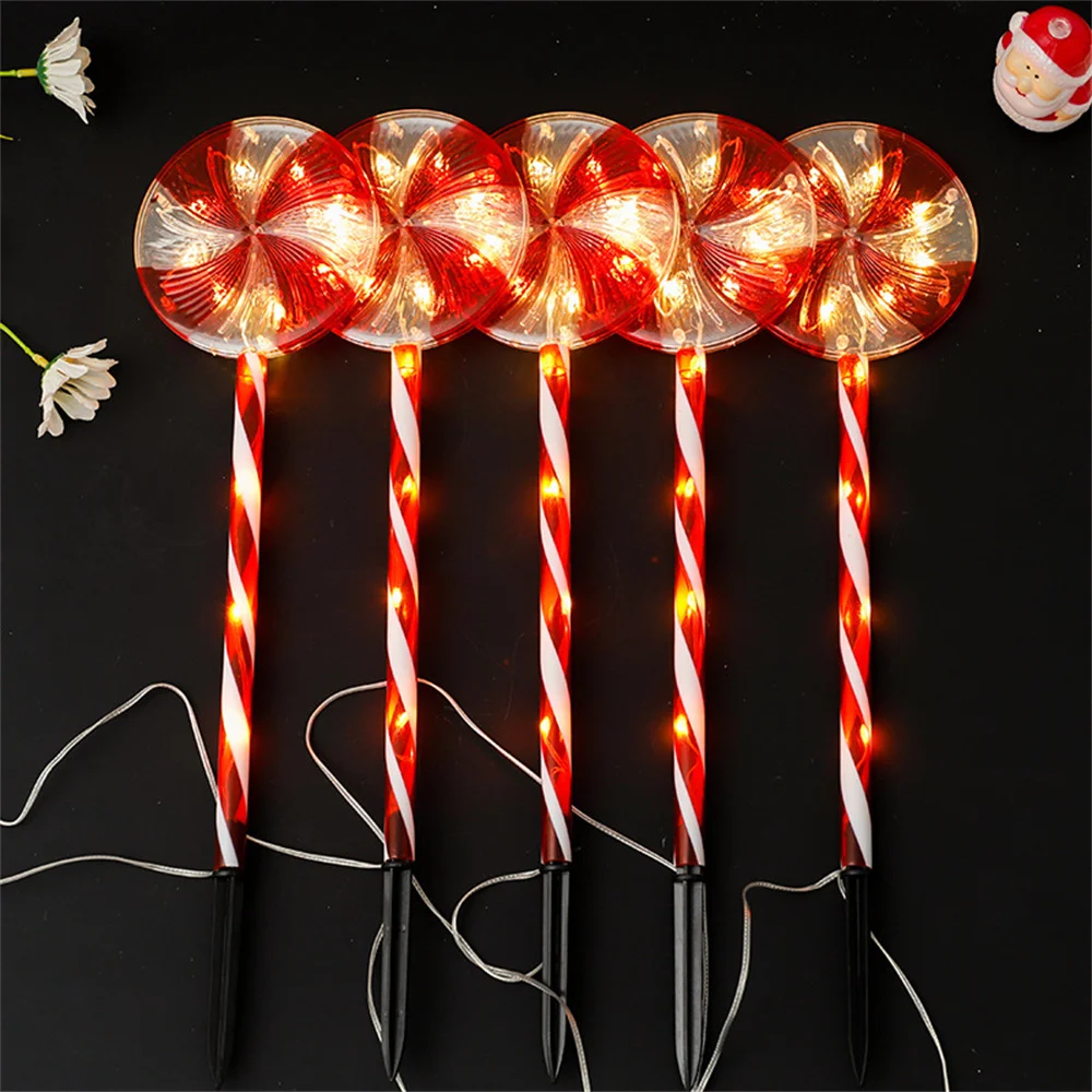 Imagem -02 - Lollipop-como Lâmpada Led Solar Luz ao ar Livre Impermeável Decoração do Jardim Paisagem Varanda 587 Pcs